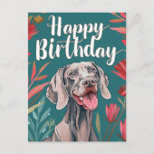 Weimaraner Birthday Briefkaart (Voorkant)