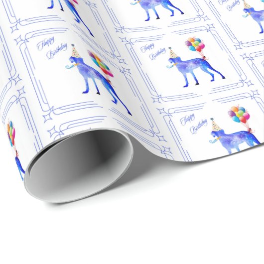 Weimaraner Birthday Cadeaupapier (Rol Hoek)