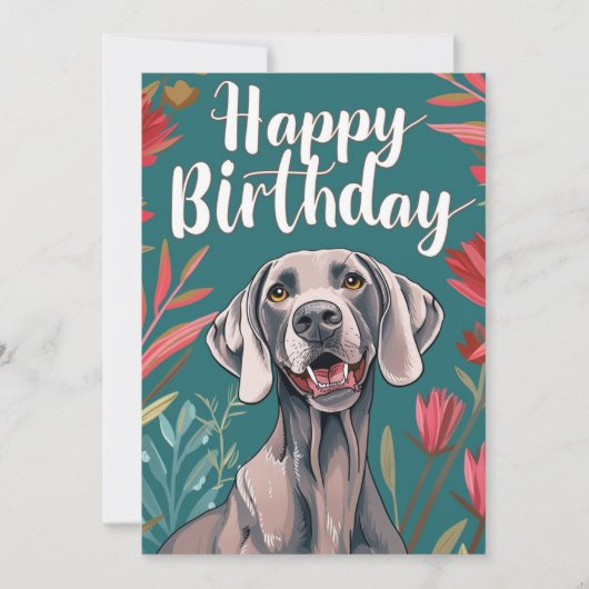Weimaraner Birthday Feestdagenkaart (Voorkant)