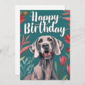 Weimaraner Birthday Feestdagenkaart (Voorkant / Achterkant)