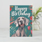 Weimaraner Birthday Feestdagenkaart (Staand voorkant)