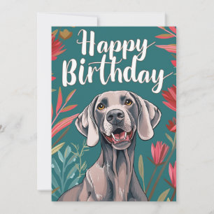 Weimaraner Birthday Feestdagenkaart