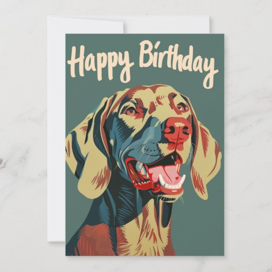 Weimaraner Birthday Feestdagenkaart (Voorkant)