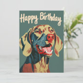 Weimaraner Birthday Feestdagenkaart (Staand voorkant)