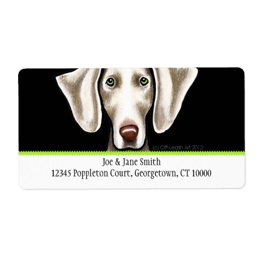 Weimaraner Black in Olive Traditional Etiket (Voorkant)