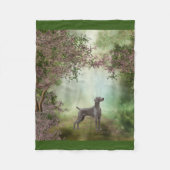 Weimaraner Blossom Orchard "30x40" Fleece Blanket (Voorkant)
