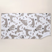 Weimaraner Bones and Paws Beach Towel Strandlaken (Voorkant)