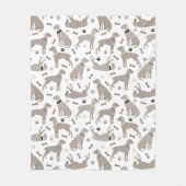Weimaraner Bones and Paws Fleece Blanket (Voorkant)