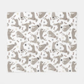 Weimaraner Bones and Paws Fleece Blanket Deken (Voorkant (Horizontaal))