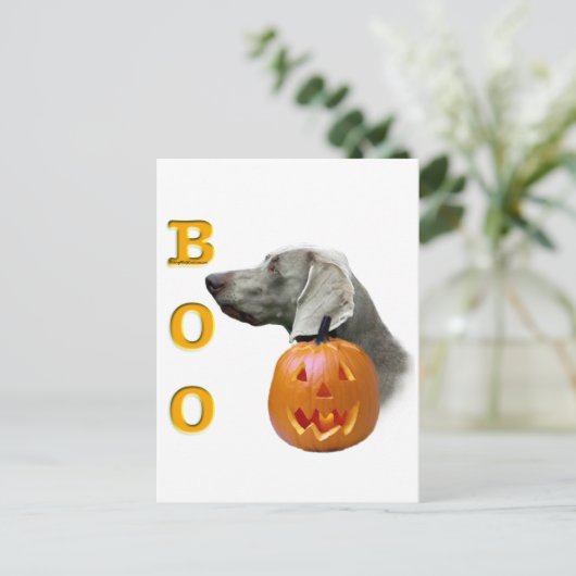 Weimaraner Boo Briefkaart (Staand voorkant)