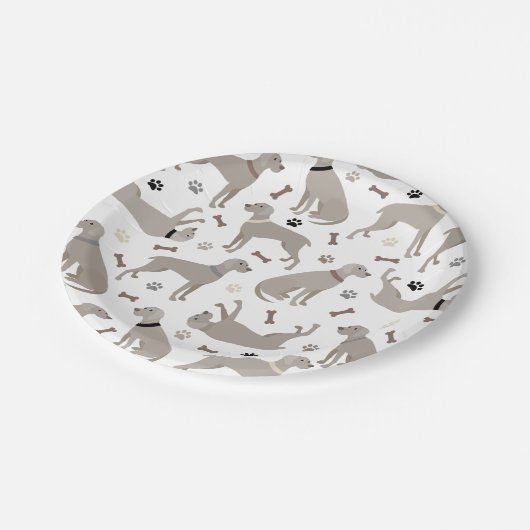 Weimaraner Botten en Bord pootpapier (Gekanteld)