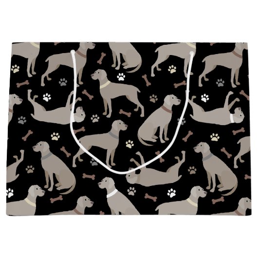 Weimaraner Botten en Paws Black Groot Cadeauzakje (Voorkant)