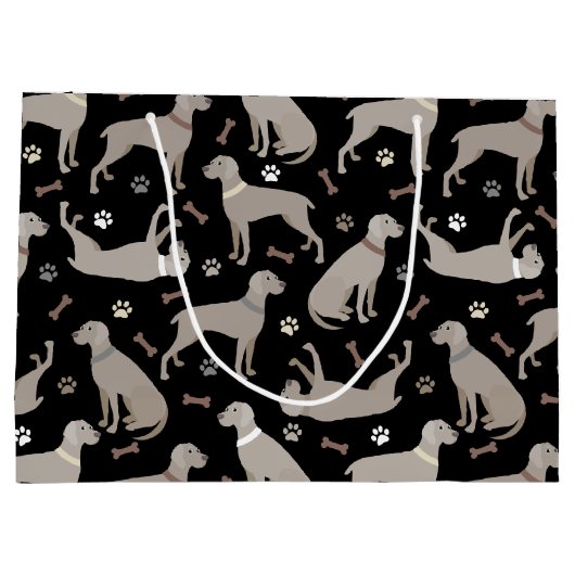 Weimaraner Botten en Paws Black Groot Cadeauzakje (Achterkant)