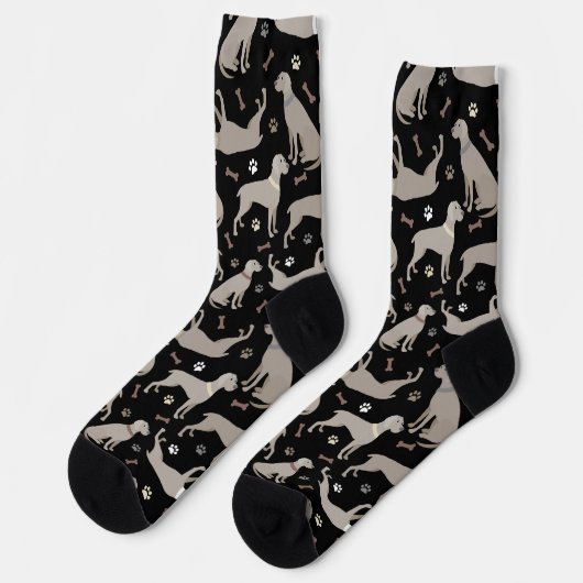 Weimaraner Botten en Paws Black Sokken (Links)