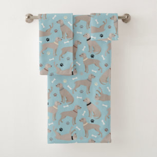 Weimaraner-Botten en Paws Blue Bad Handdoek