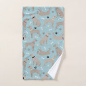 Weimaraner-Botten en Paws Blue Bad Handdoek (Handdoek)