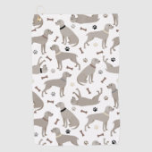 Weimaraner Botten en Paws Golf Towel Golfhanddoek (Voorkant)