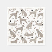 Weimaraner Botten en Paws Napkins Servet (Voorkant)