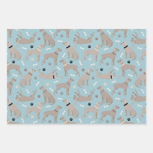 Weimaraner-Botten en -poten Inpakpapier Vel (Voorkant 3)