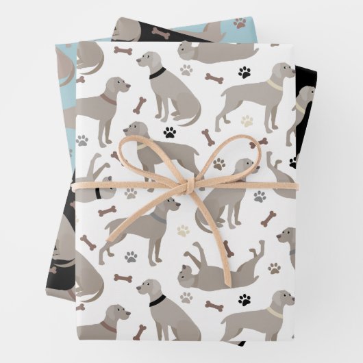 Weimaraner-Botten en -poten Inpakpapier Vel (In situ)