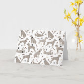 Weimaraner-Botten en poten wit Kaart (Gele Bloem)