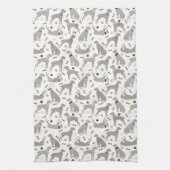 Weimaraner-Botten en poten wit Theedoek (Verticaal)