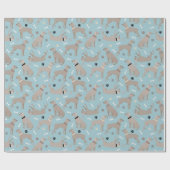 Weimaraner Botten en Pws Blue Wrapping Paper Cadeaupapier (Vlak)