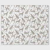 Weimaraner-Botten en Wit-papier met poten Cadeaupapier (Vlak)