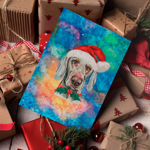 Weimaraner Breed Dog Kerstmis Feestdagenkaart