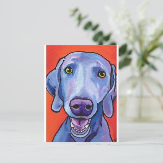 Weimaraner Briefkaart (Staand voorkant)
