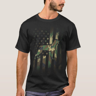 Weimaraner Camo American Flag USA T-shirt