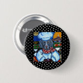 Weimaraner Chef Ronde Button 5,7 Cm (Voorkant /achterkant)