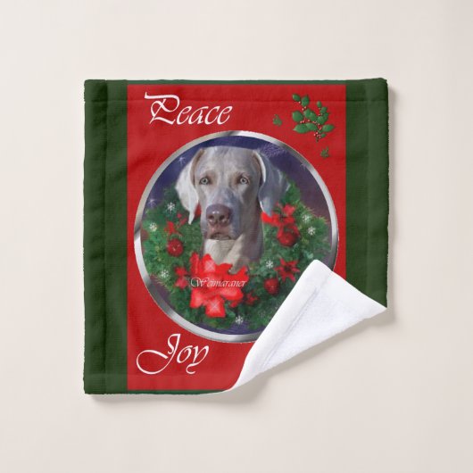 Weimaraner Christmas Bad Handdoek (Wasdoekje)