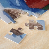 Weimaraner Christmas Beach Holiday Legpuzzel (Zijkant)