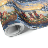 Weimaraner Christmas Boat Holiday Cadeaupapier (Rol Hoek)