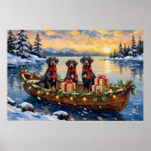 Weimaraner Christmas Boat Holiday Poster (Voorkant)