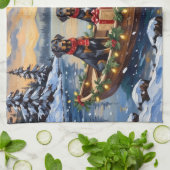 Weimaraner Christmas Boat Holiday Theedoek (Gevouwen)