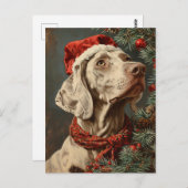 Weimaraner Christmas Briefkaart (Voorkant / Achterkant)