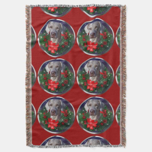 Weimaraner Christmas Deken (Voorkant Verticaal)