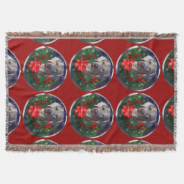 Weimaraner Christmas Deken