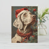 Weimaraner Christmas Feestdagenkaart (Staand voorkant)