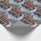 Weimaraner Christmas Red Truck Holiday Cadeaupapier (Hoek)