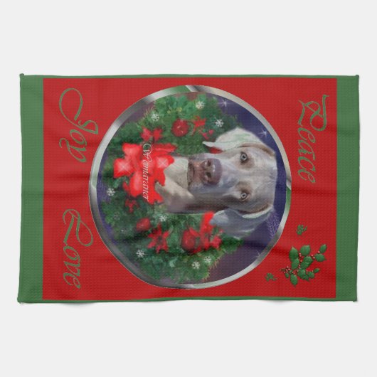 Weimaraner Christmas Theedoek (Horizontaal)