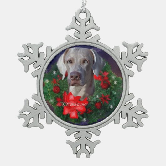Weimaraner Christmas Tin Sneeuwvlok Ornament (Voorkant)