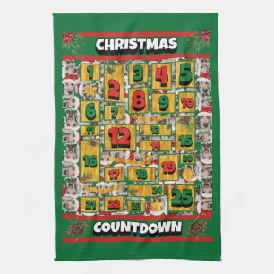 Weimaraner Countdown Kerst Adventskalender Hond Theedoek