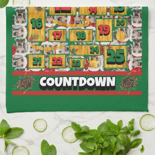 Weimaraner Counterdown Kerstmis Advent Calendar Do Theedoek (Gevouwen)