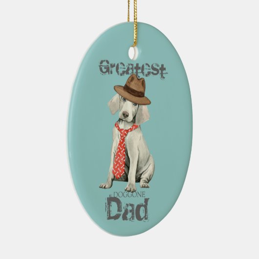 Weimaraner Dad Ceramic Ornament (Rechts)