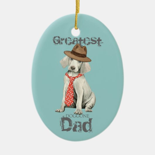 Weimaraner Dad Ceramic Ornament (Voorkant)