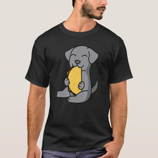 Weimaraner die een Taco Dog eet T-shirt (Voorkant)