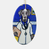 WEIMARANER DOCTOR KERAMISCH ORNAMENT (Rechts)